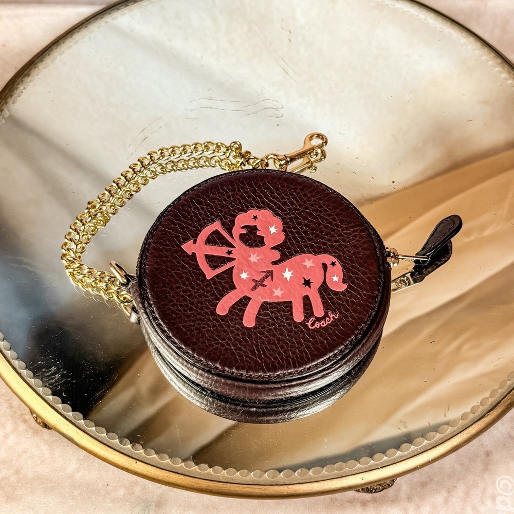 Coach Zodiac Round Coin Purse-Sagittarius